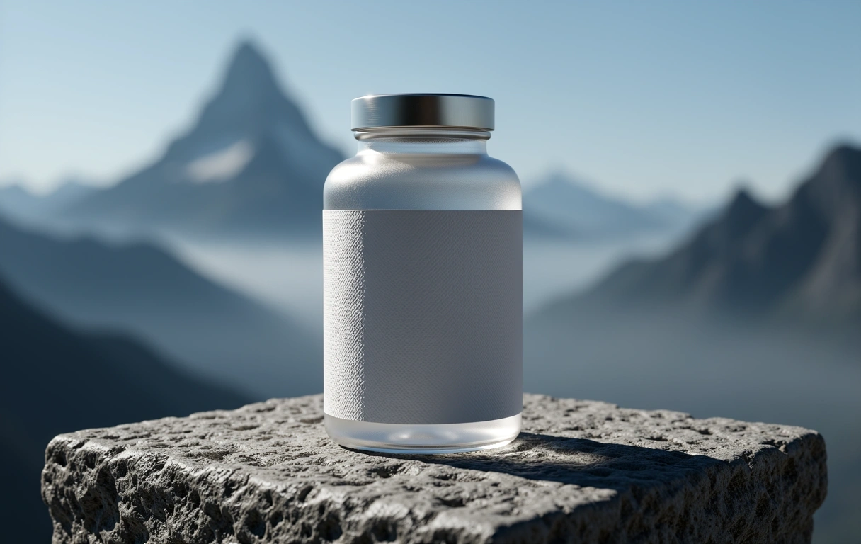Kras Vitamins flagship bottle on Slovenian limestone